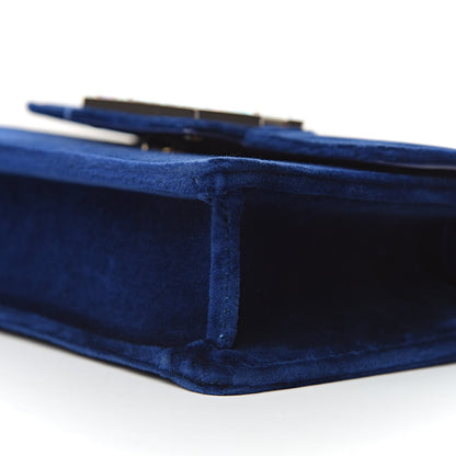 Gucci Velvet Crystal Square G Shoulder Bag Cobalt Blue 9 of 11