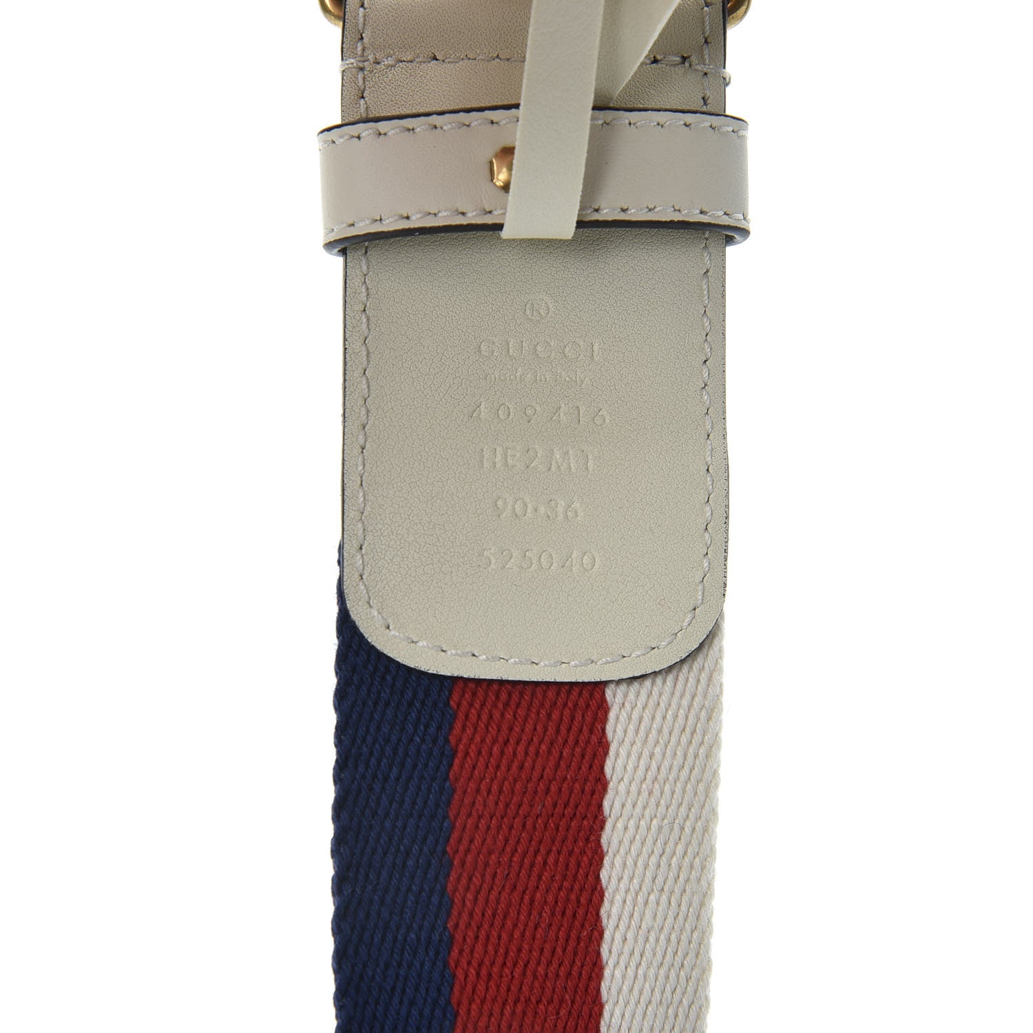 Gucci Nylon Calfskin Sylvie Web Double G 40mm Belt 90 36 Mystic White Hibiscus Red Maritime 3 of 3