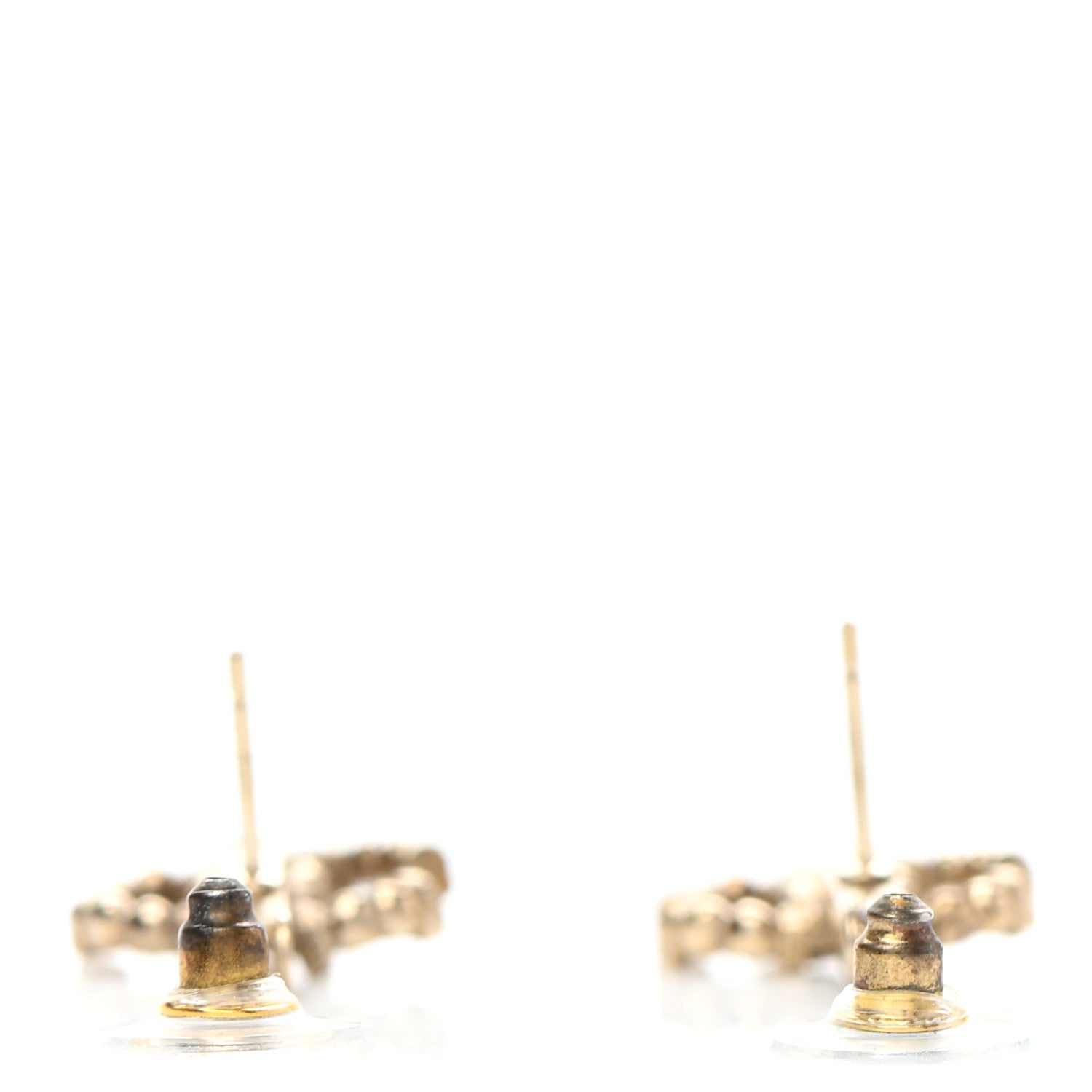 Chanel Crystal CC Hoop Drop Earrings Gold 3 of 5
