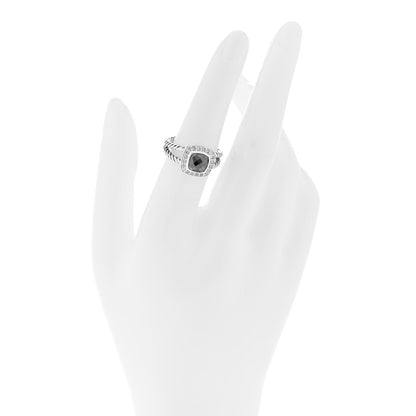 David Yurman Sterling Silver Diamond Hematite 7mm Petite Albion Ring 52 6 2 of 4