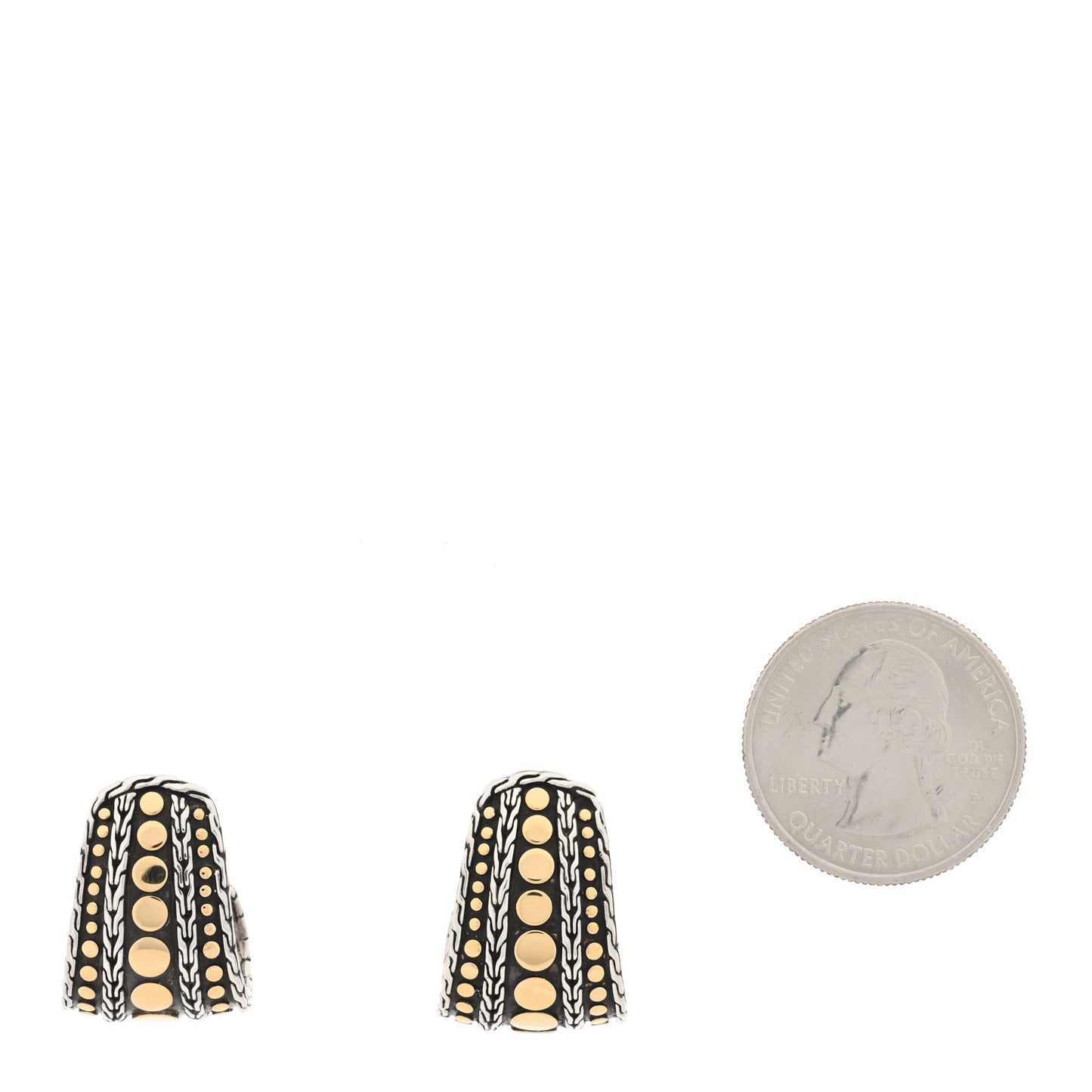 Sterling Silver 18K Yellow Gold Dot Hoop Earrings