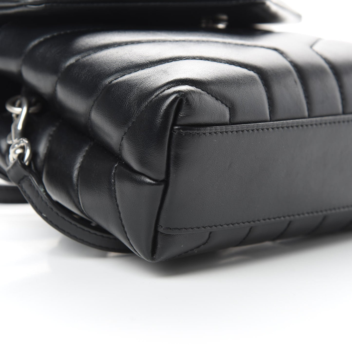 Calfskin Y Quilted Monogram Toy Loulou Crossbody Bag Black