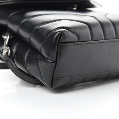 Saint Laurent Calfskin Y Quilted Monogram Toy Loulou Crossbody Bag Black 9 of 14