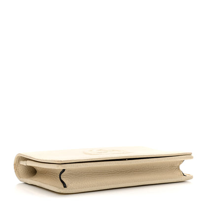 Gucci Pebbled Calfskin Soho Wallet on Chain Ivoire 3 of 14