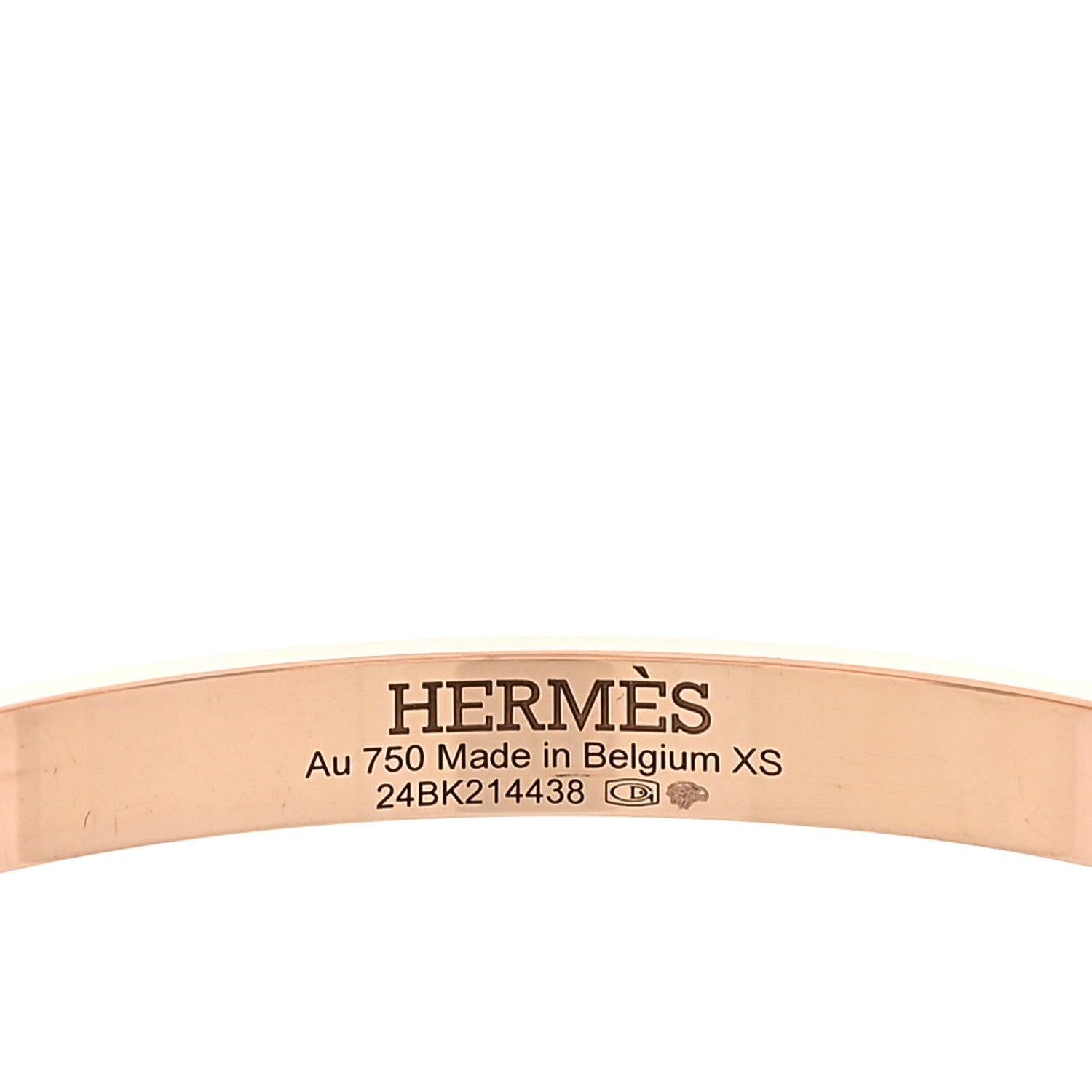 Hermes 18K Rose Gold Diamond PM Kelly Pave Bracelet XS 3 of 4