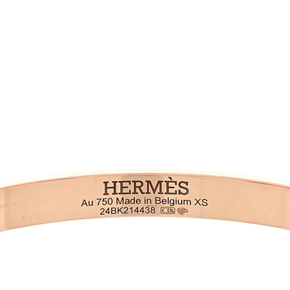 Hermes 18K Rose Gold Diamond PM Kelly Pave Bracelet XS 3 of 4