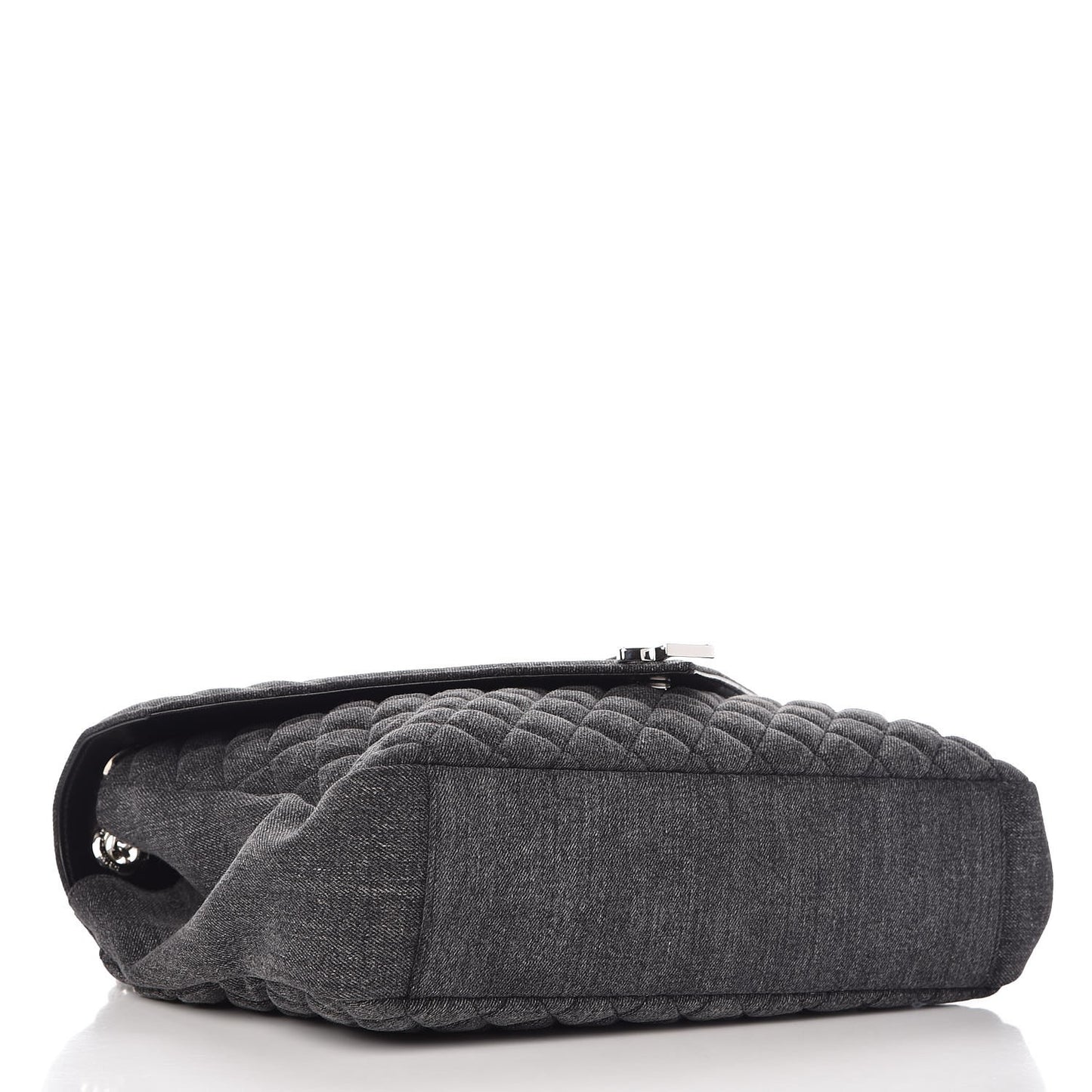 Denim Mixed Matelasse Triquilt Large Monogram Envelope Satchel Black
