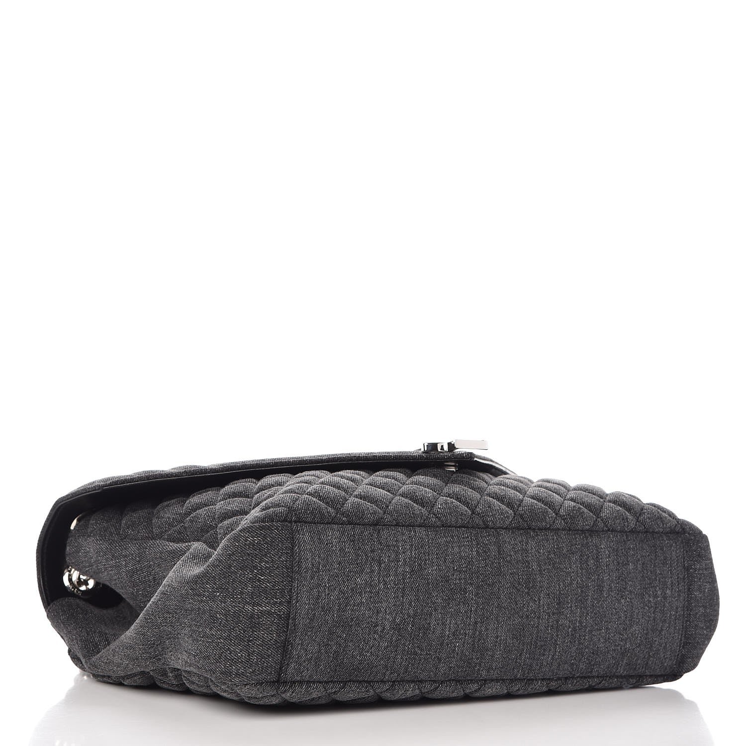 Saint Laurent Denim Mixed Matelasse Triquilt Large Monogram Envelope Satchel Black 4 of 10