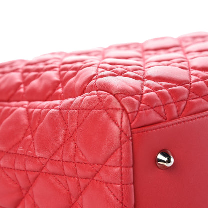 Christian Dior Lambskin Cannage Large Dior Soft Shopping Tote Coral 9 of 16