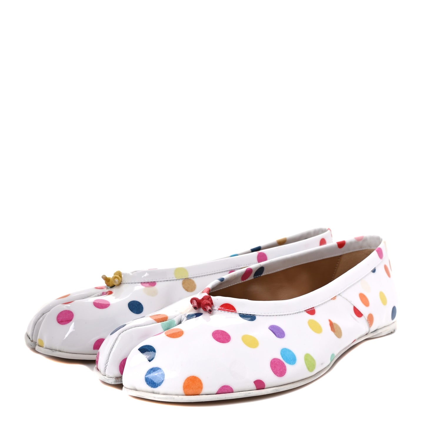 Coated Canvas Confetti Printed New Ballerina Flats 39 White Multicolor