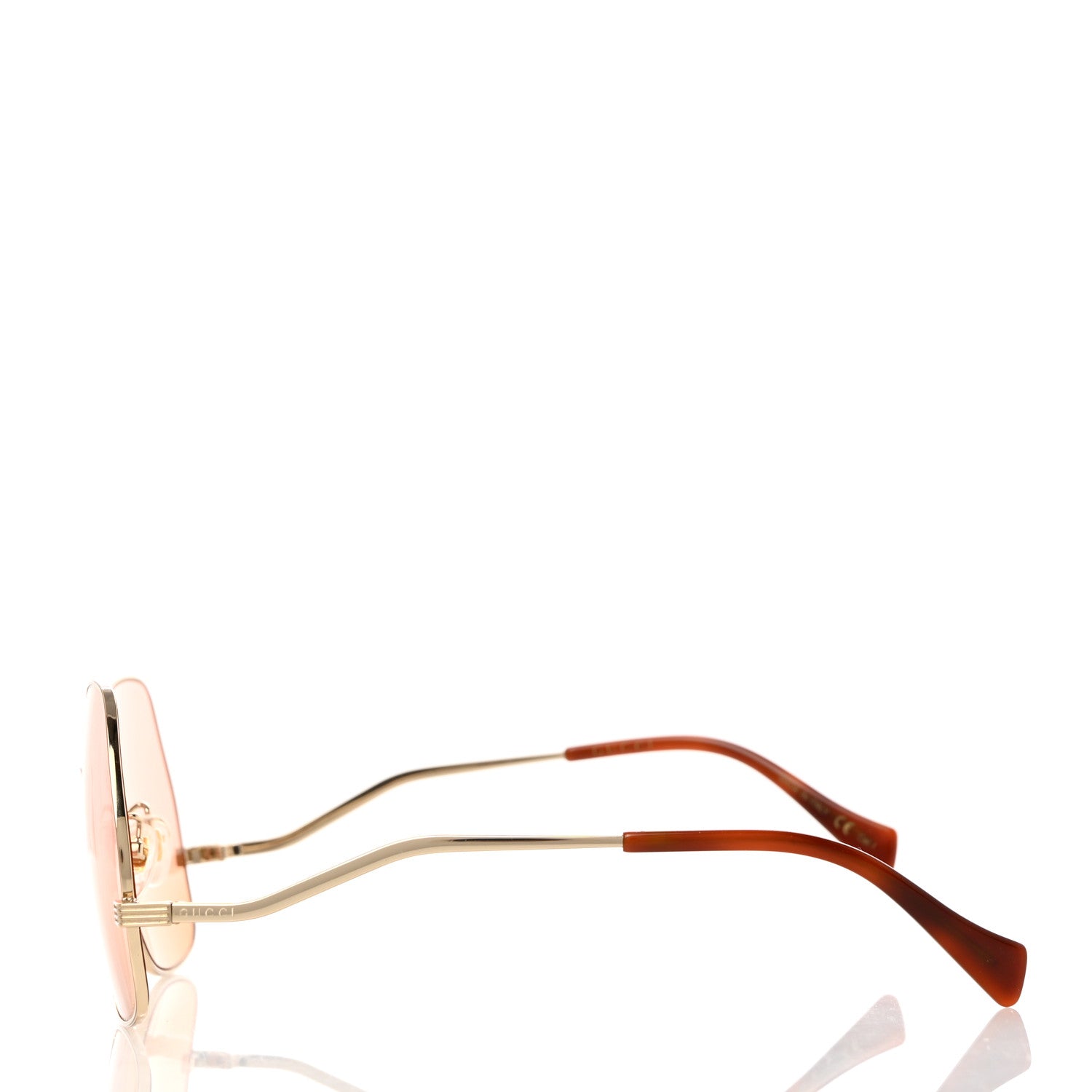 Gucci Metal Frame Sunglasses GG0972S Gold Brown 3 of 8