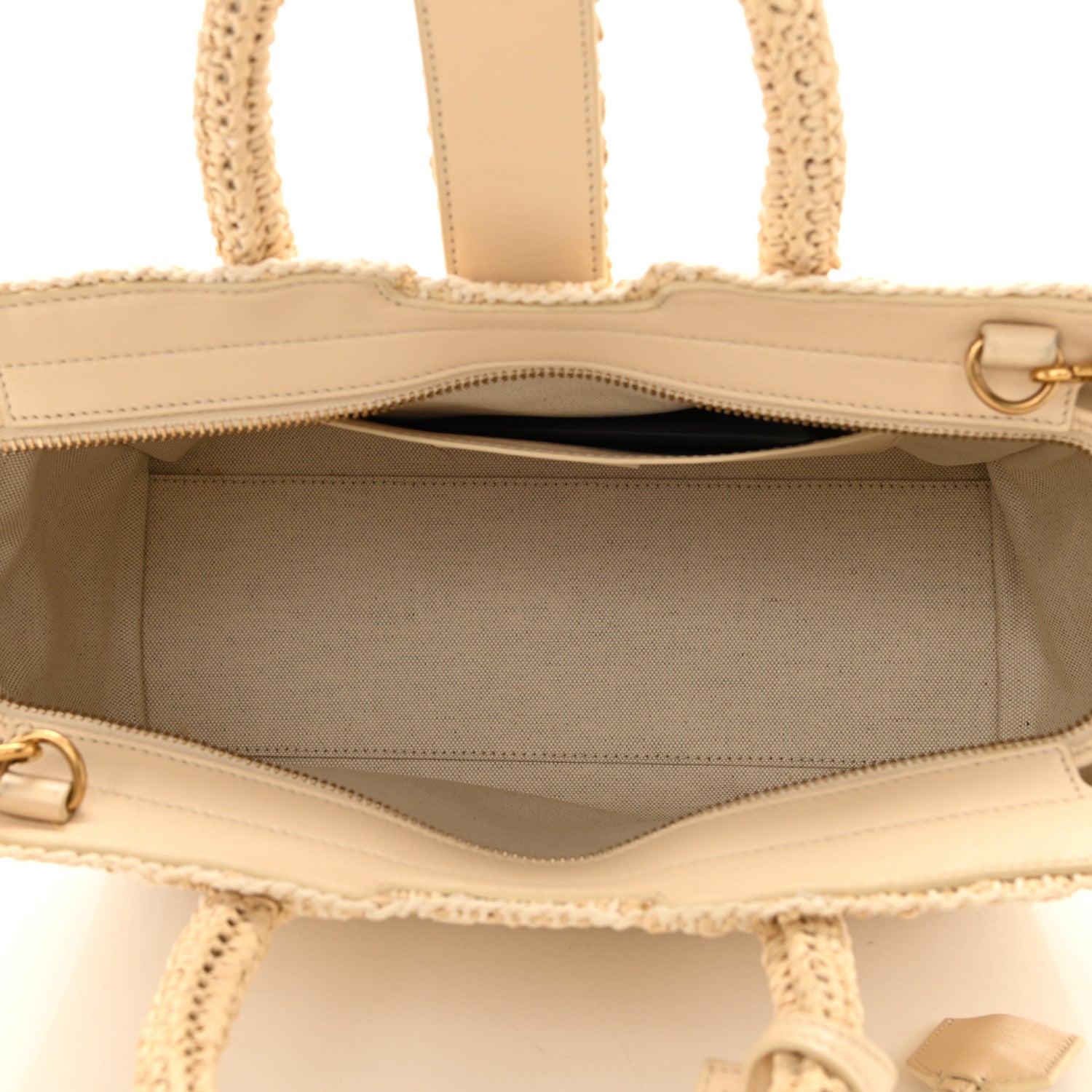 Saint Laurent Raffia Baby Monogram Downtown Cabas Naturale 5 of 12
