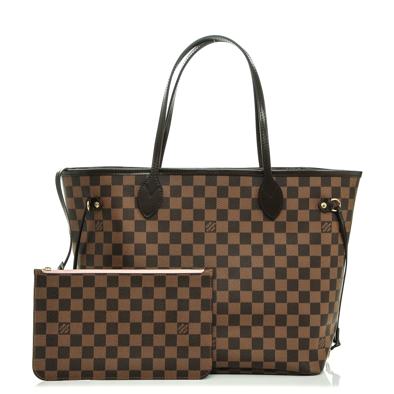 Louis Vuitton Damier Ebene Neo Neverfull MM Rose Ballerine 1 of 7