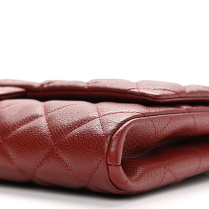 Chanel Caviar Quilted Clutch With Chain Flap Dark Red 10 of 11