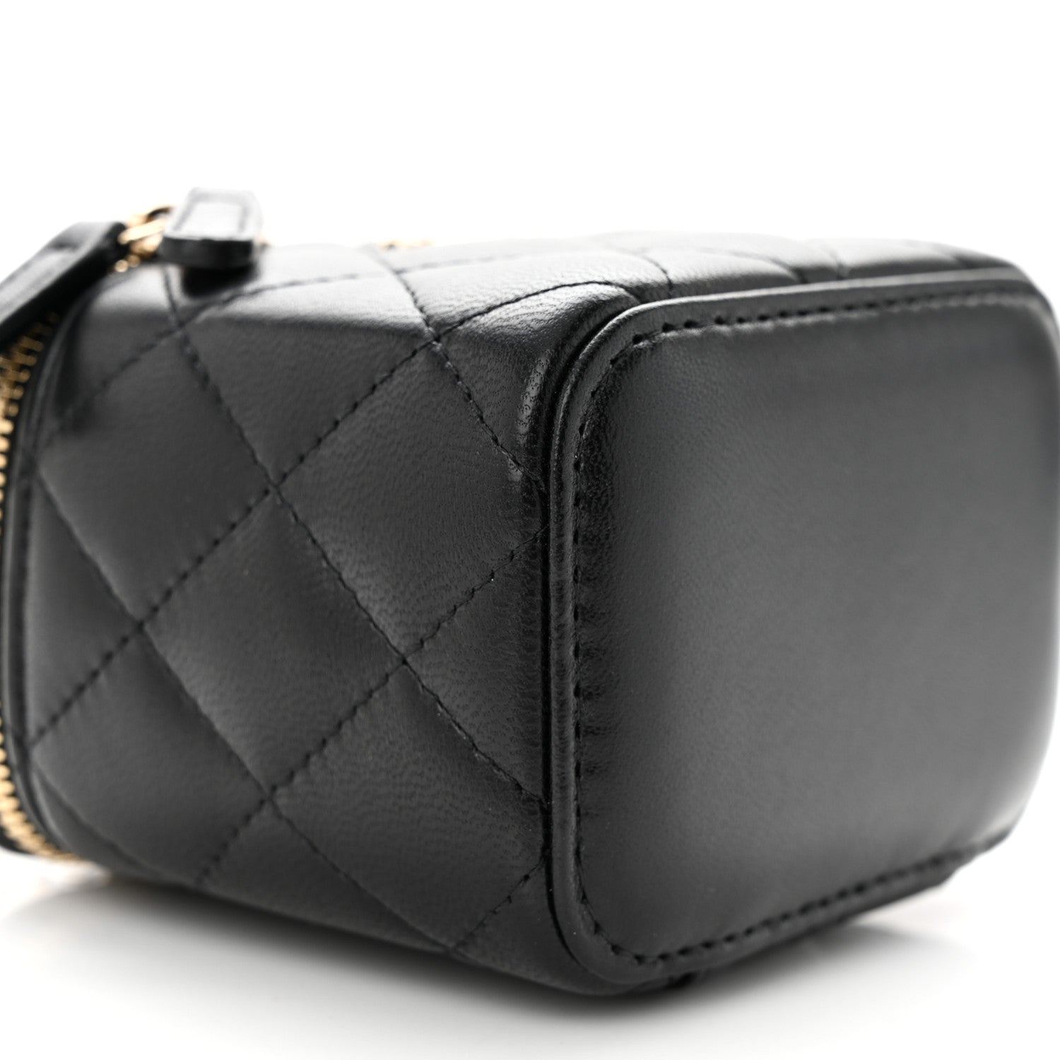 Chanel Lambskin Quilted Mini Vanity Case With Chain Black 9 of 10