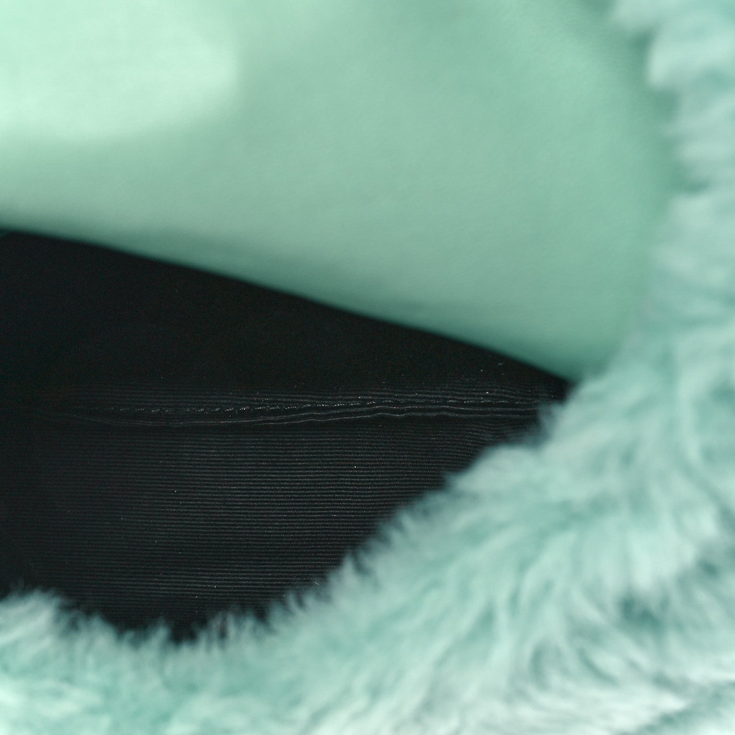 Saint Laurent Shearling Quilted Monogram Loulou Puffer Pouch Clutch Iced Mint 5 of 8