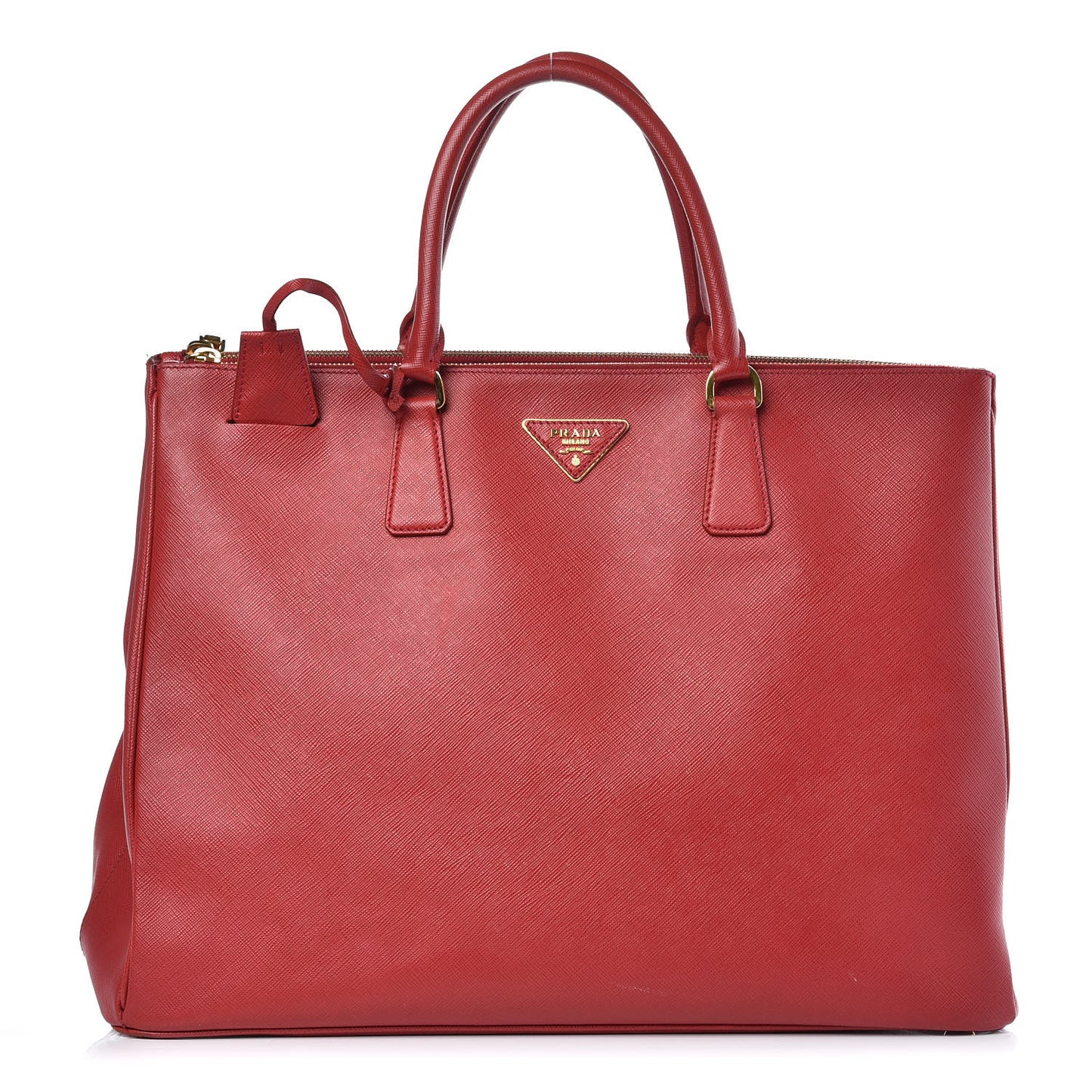 Saffiano Large Galleria Double Zip Tote Fuoco