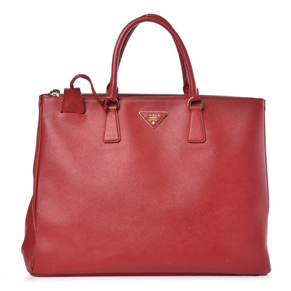 Prada Saffiano Large Galleria Double Zip Tote Fuoco 1 of 18