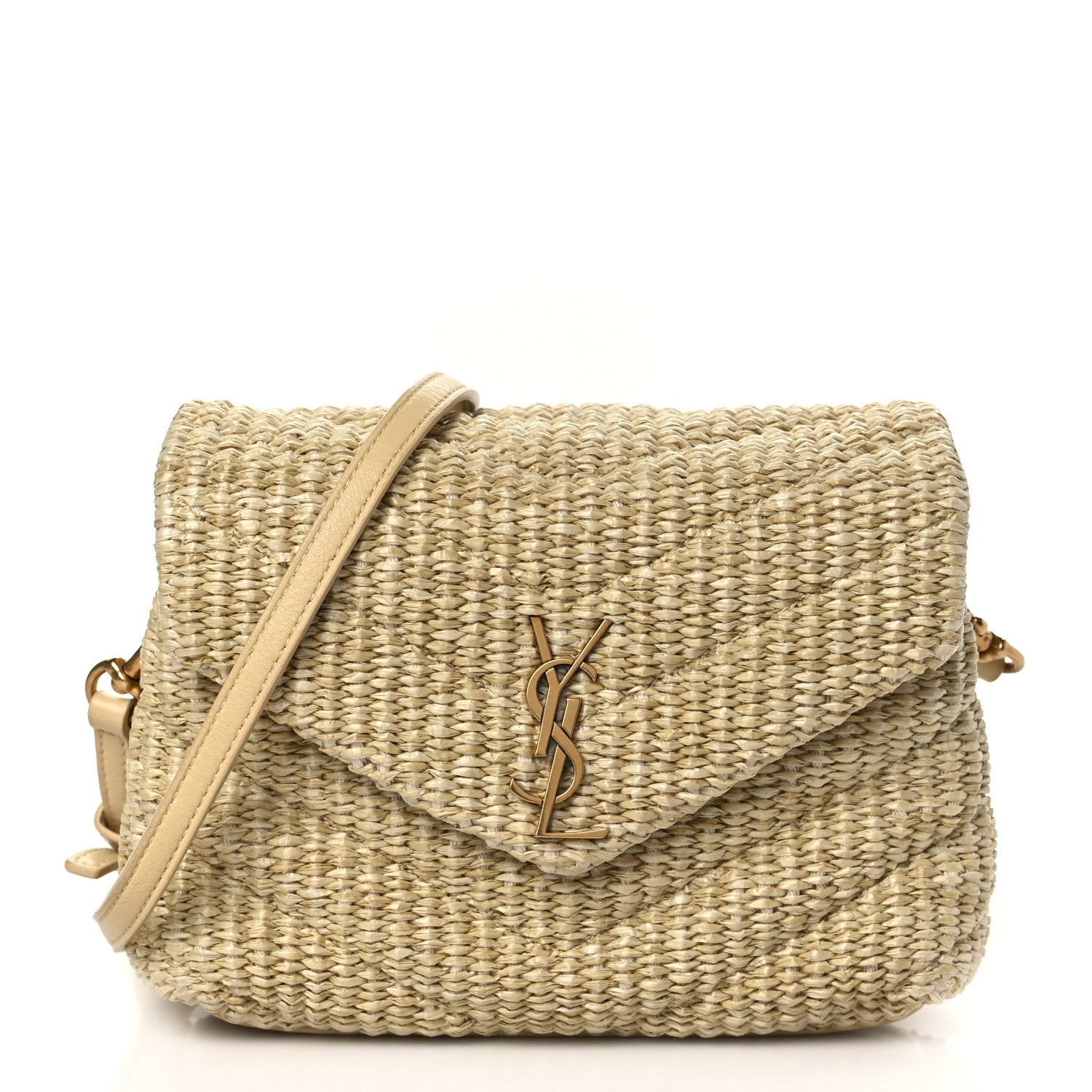 Saint Laurent Raffia Monogram Toy Loulou Chain Satchel Naturale 1 of 8