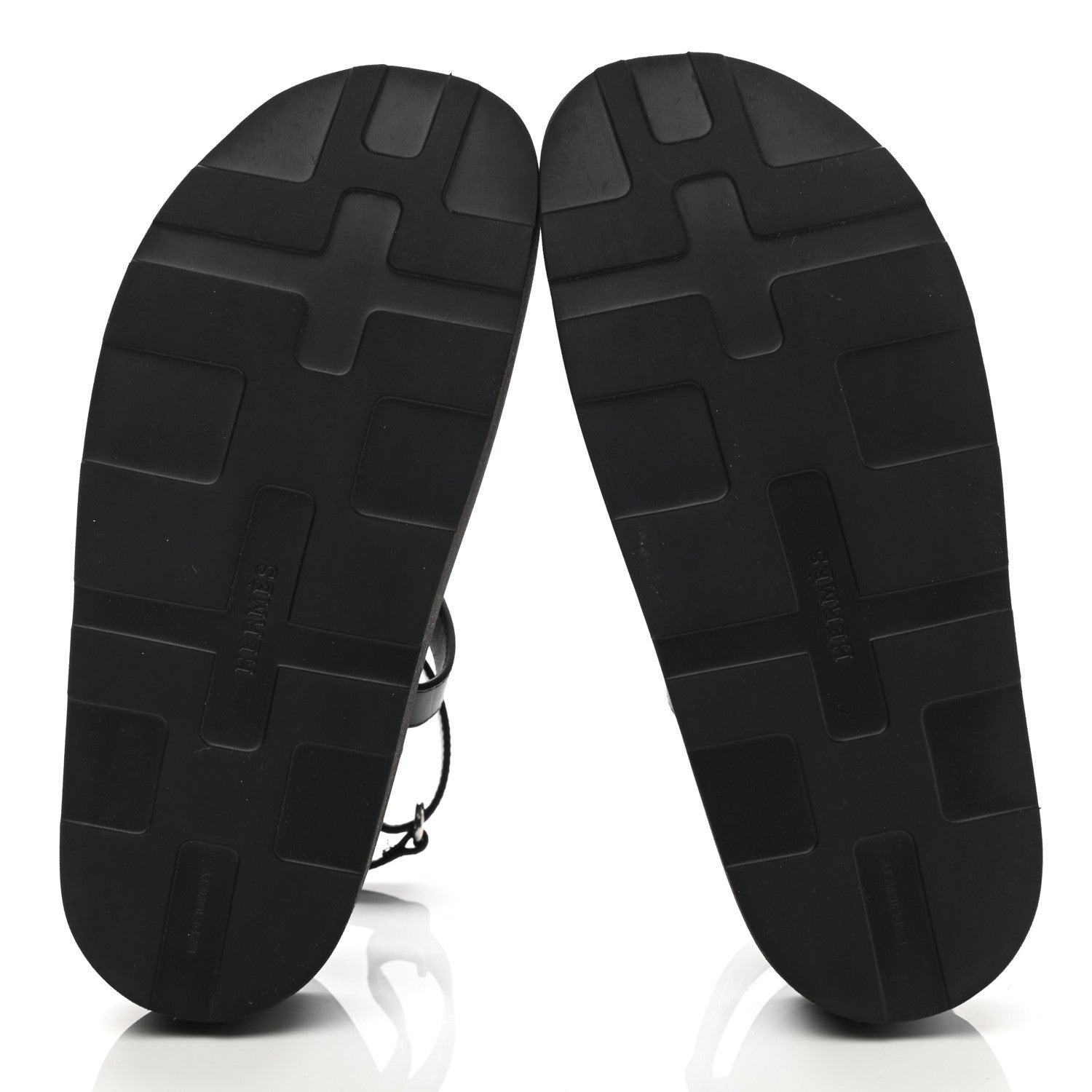Hermes Calfskin Womens Enid Sandals 37 Black 5 of 10