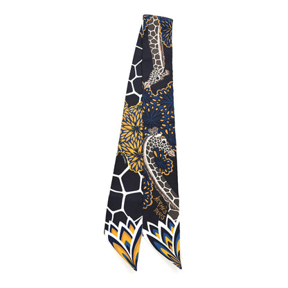 Hermes Silk Three Graces Twilly Black Gold Taupe 2 of 4