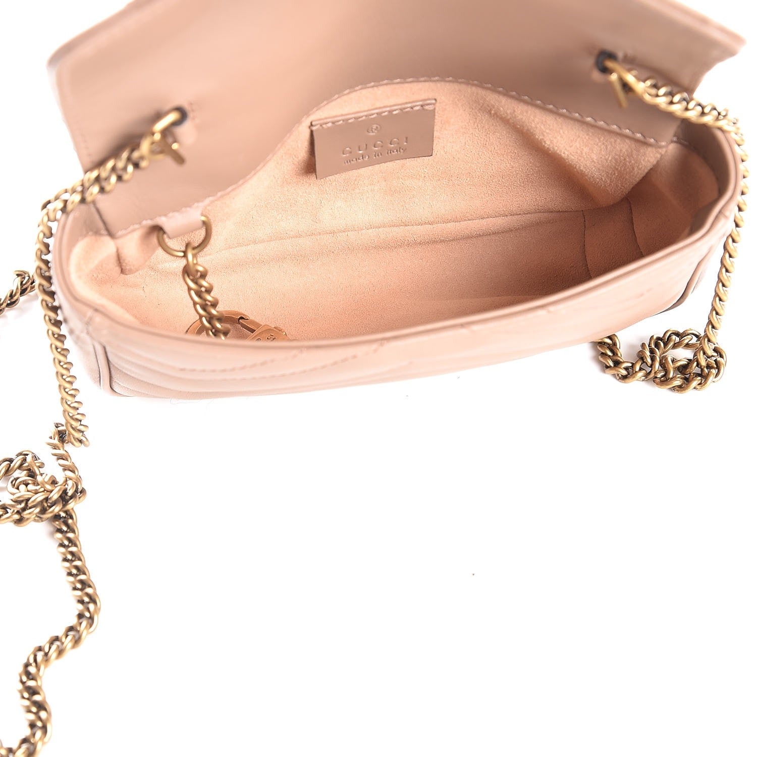 Gucci Calfskin Matelasse Super Mini GG Marmont Shoulder Bag Porcelain Rose 5 of 7