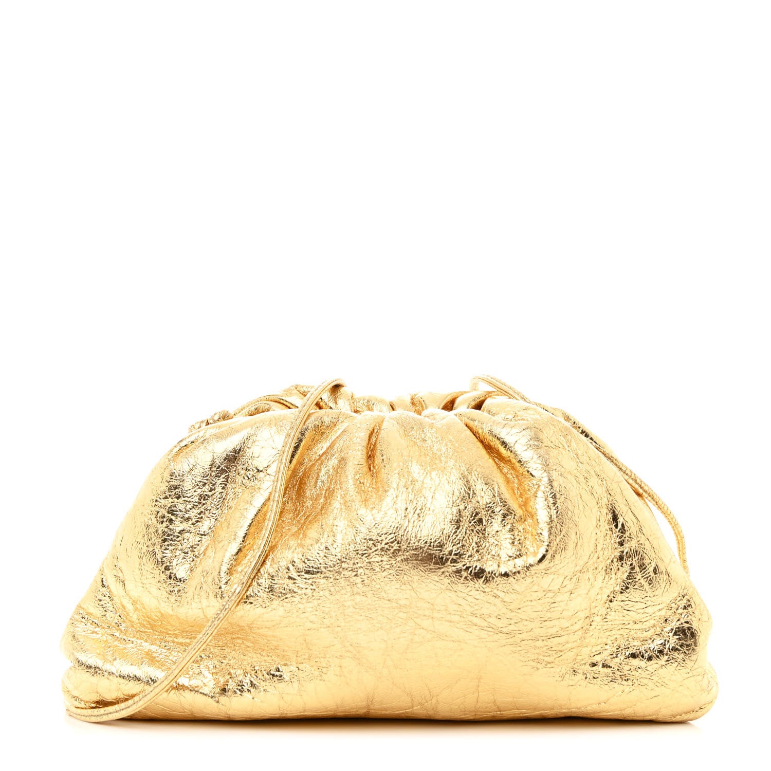 Bottega Veneta Metallic Crushed Calfskin The Mini Pouch Gold 1 of 10