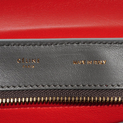 Celine Smooth Calfskin Suede Medium Tri-Color Trapeze Flamingo 6 of 8