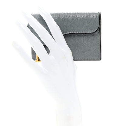 Christian Dior Grained Calfskin Saddle Card Holder Sky Blue 2 of 7