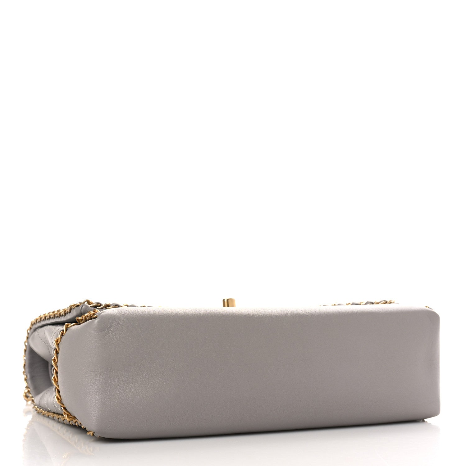 Chanel Calfskin Stitched Chain Flap Grey 4 of 11
