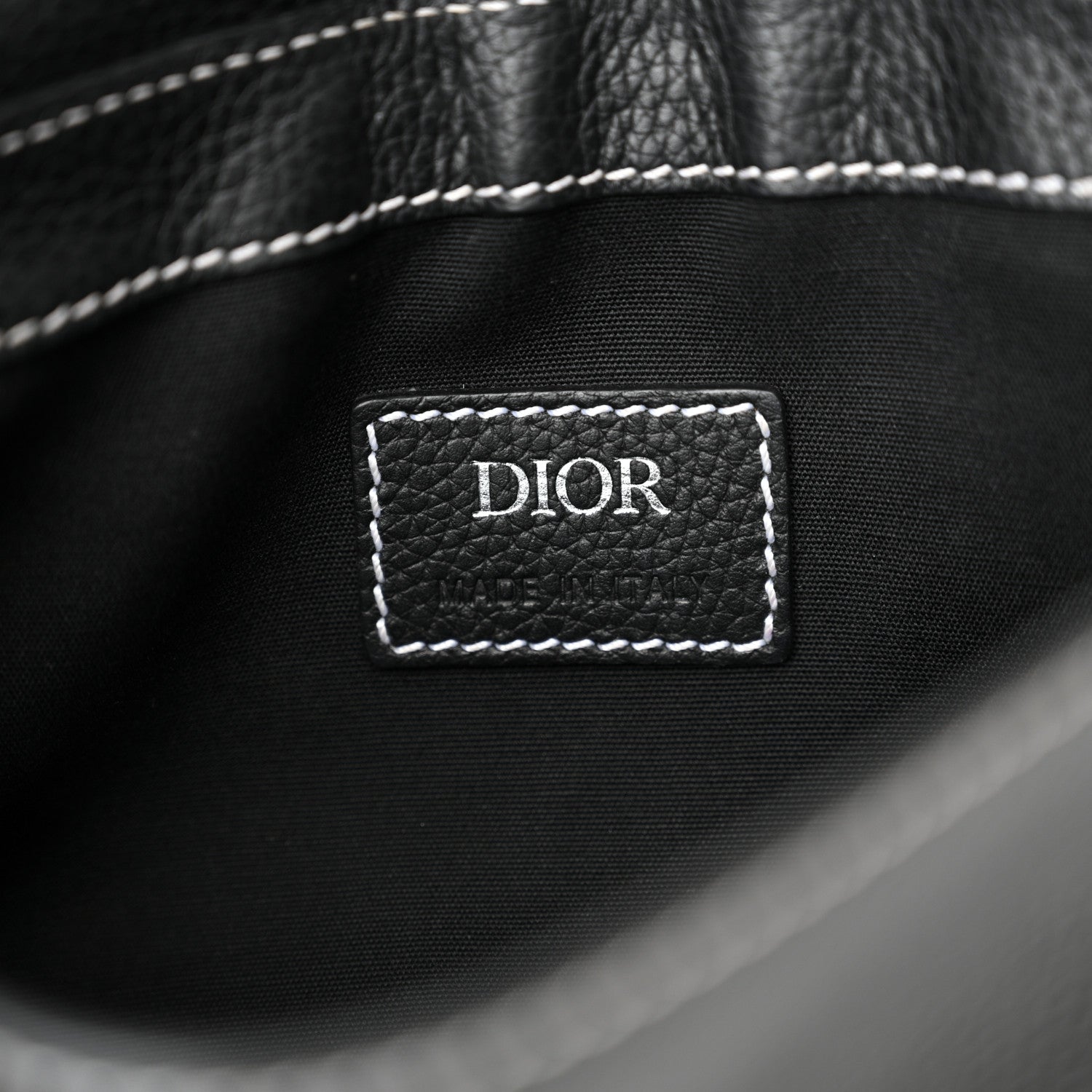 Christian Dior X KAWS Grained Calfskin Saddle Pouch Black 6 of 12