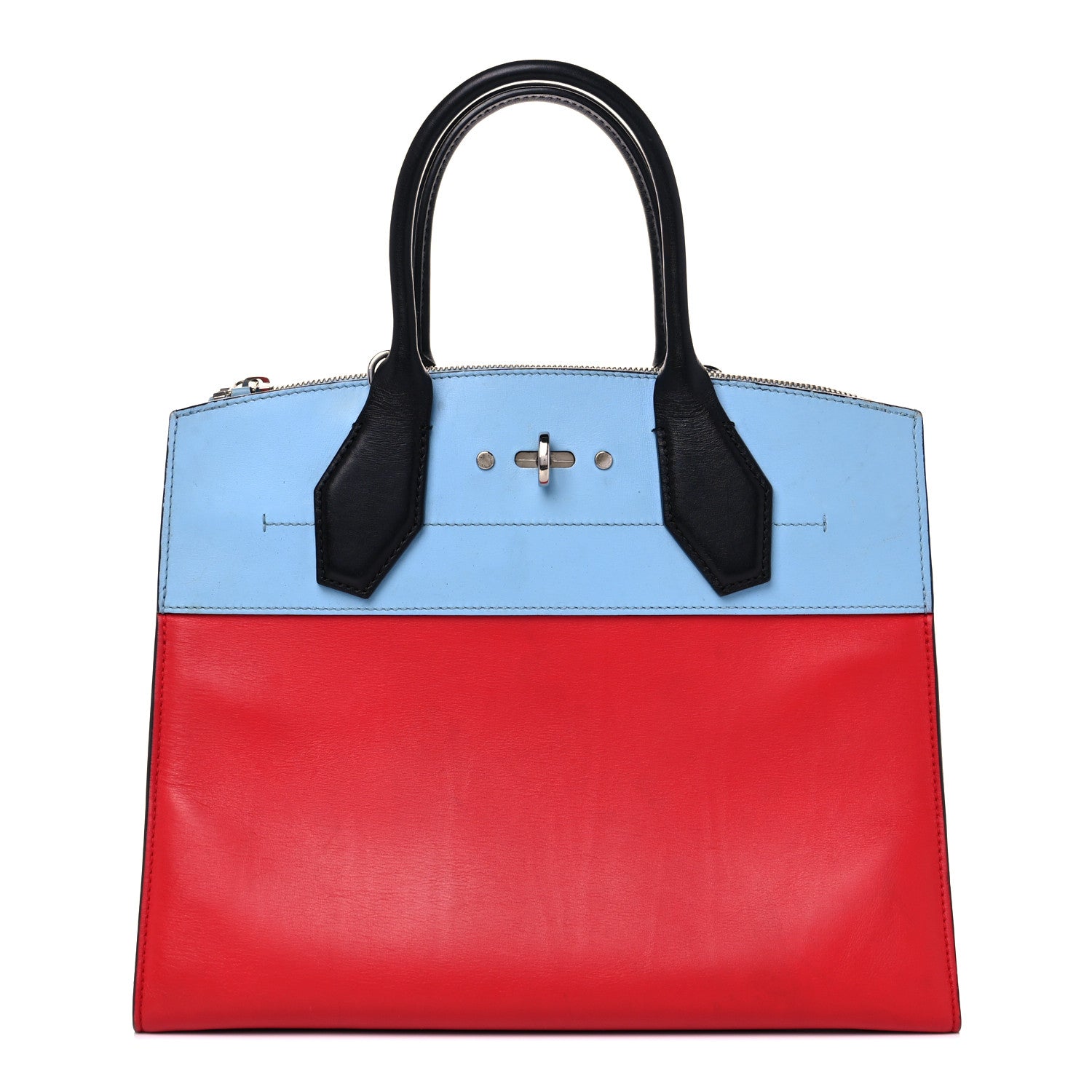 Louis Vuitton Calfskin City Steamer MM Rouge Blue 1 of 22