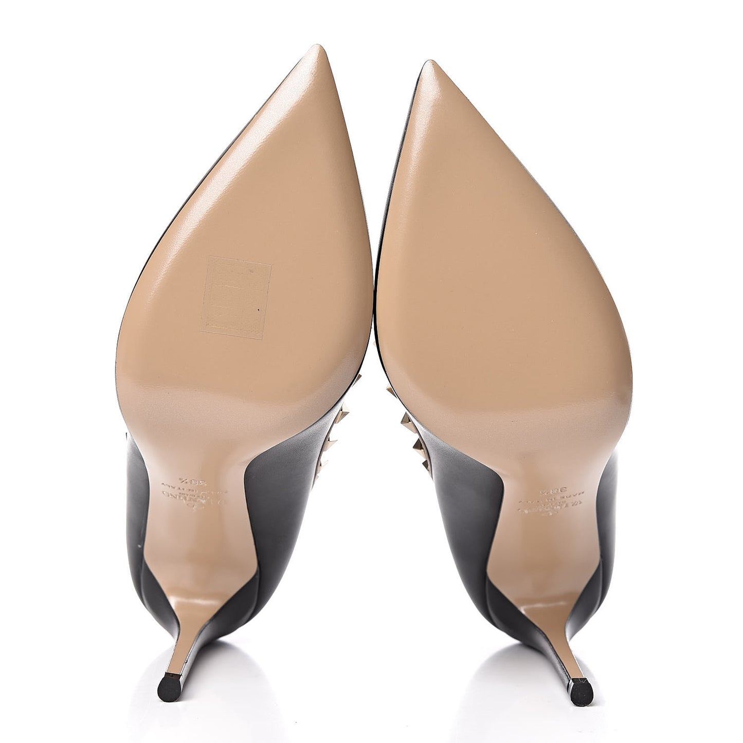 Nappa Rockstud 100mm Pumps 38.5 Black Poudre