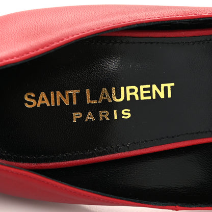 Saint Laurent Nappa Studded Palace 105 Open Toe Pumps 37 Rouge Eros 8 of 8