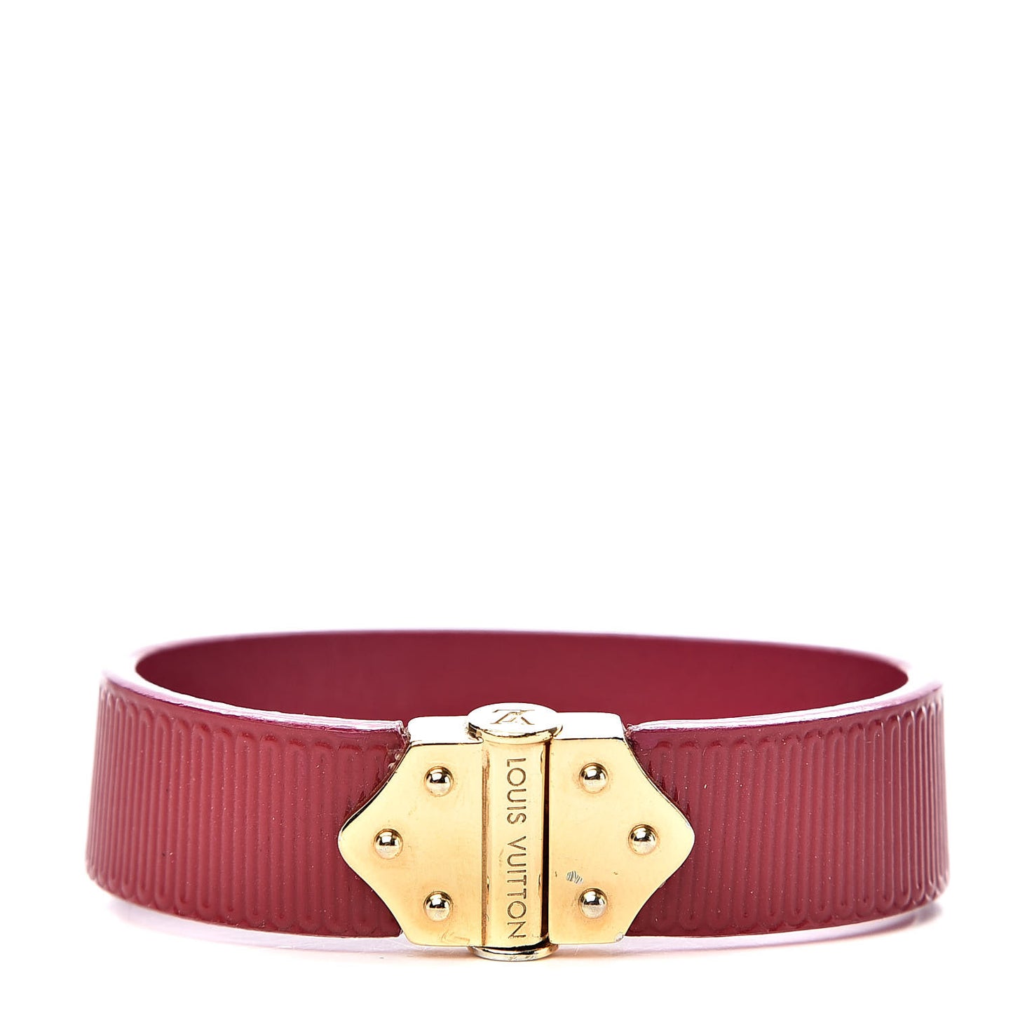 Patent Calfskin Embossed Spirit Bracelet 17 Rose Indien
