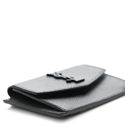 Saint Laurent Grain de Poudre Uptown Card Holder Black 10 of 11