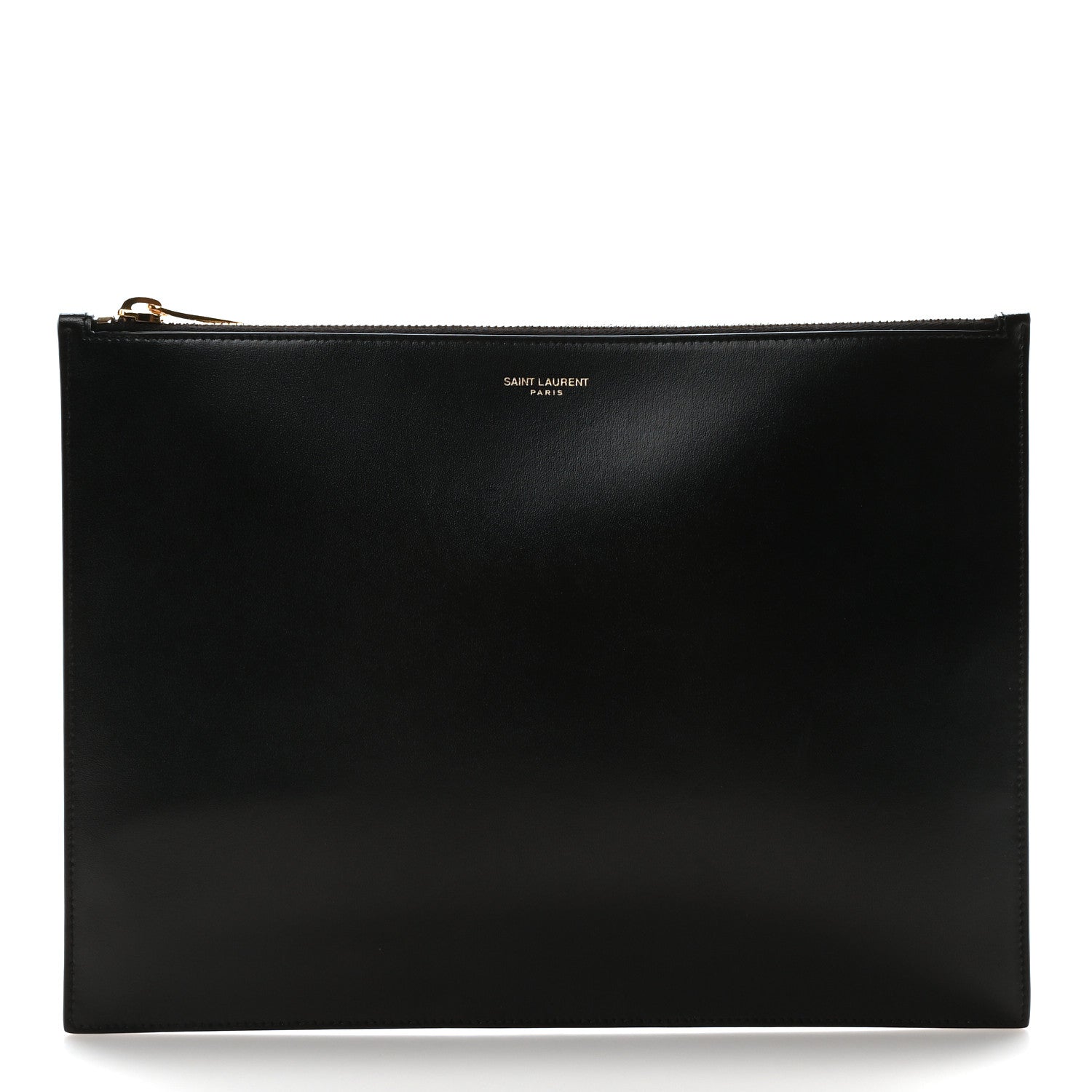 Saint Laurent Calfskin Medium Zip Clutch Black 1 of 9