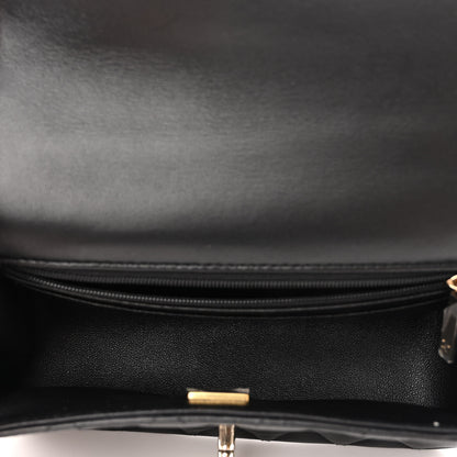 Chanel Lambskin Quilted Mini Top Handle Rectangular Flap Black 5 of 11