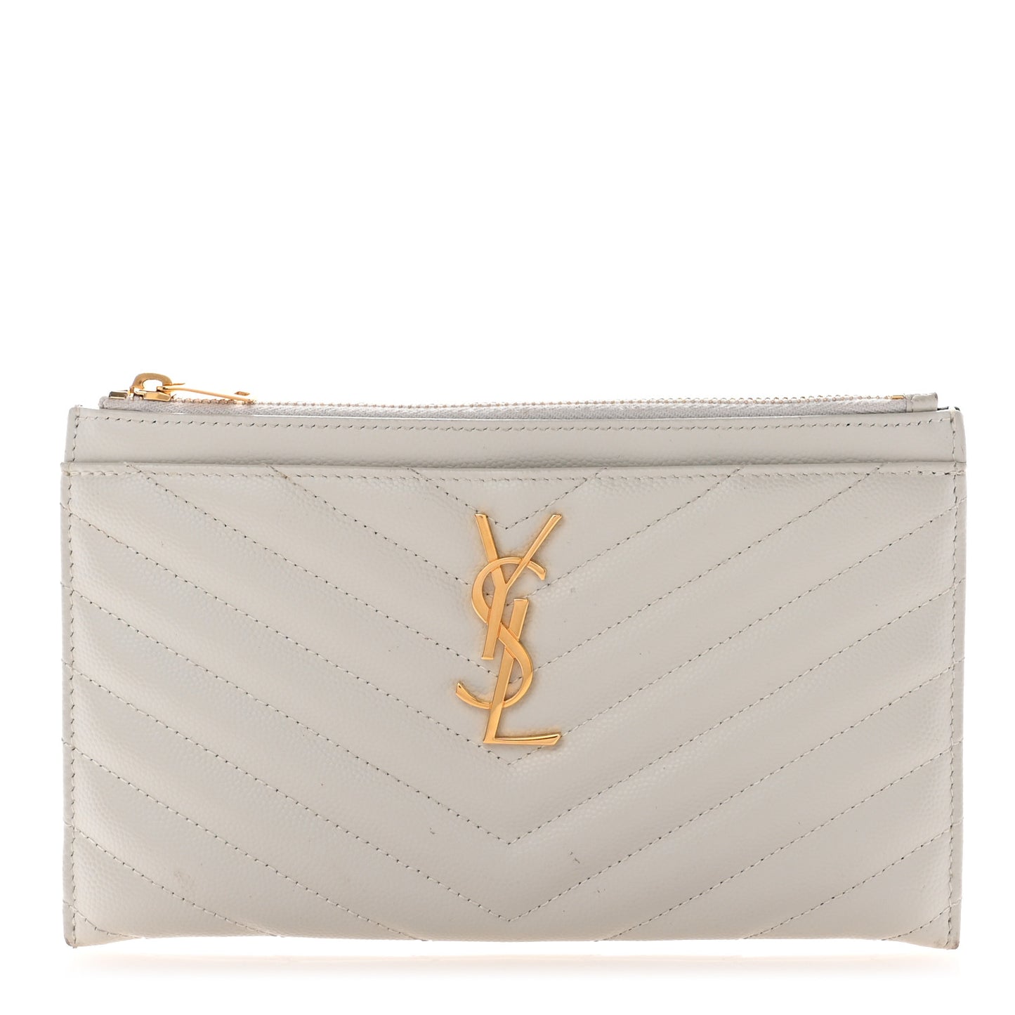 Grain De Poudre Chevron Monogram Bill Pouch Crema Soft