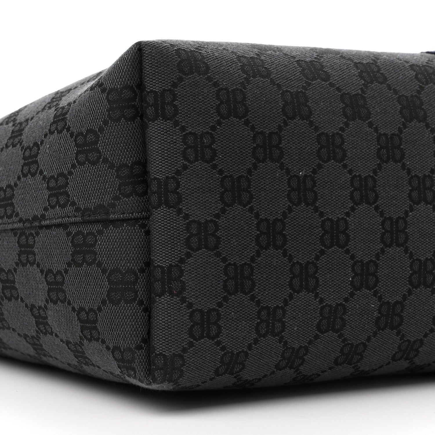 Gucci X BALENCIAGA BB Monogram Web Medium Ophidia Shopping Tote Black 9 of 10