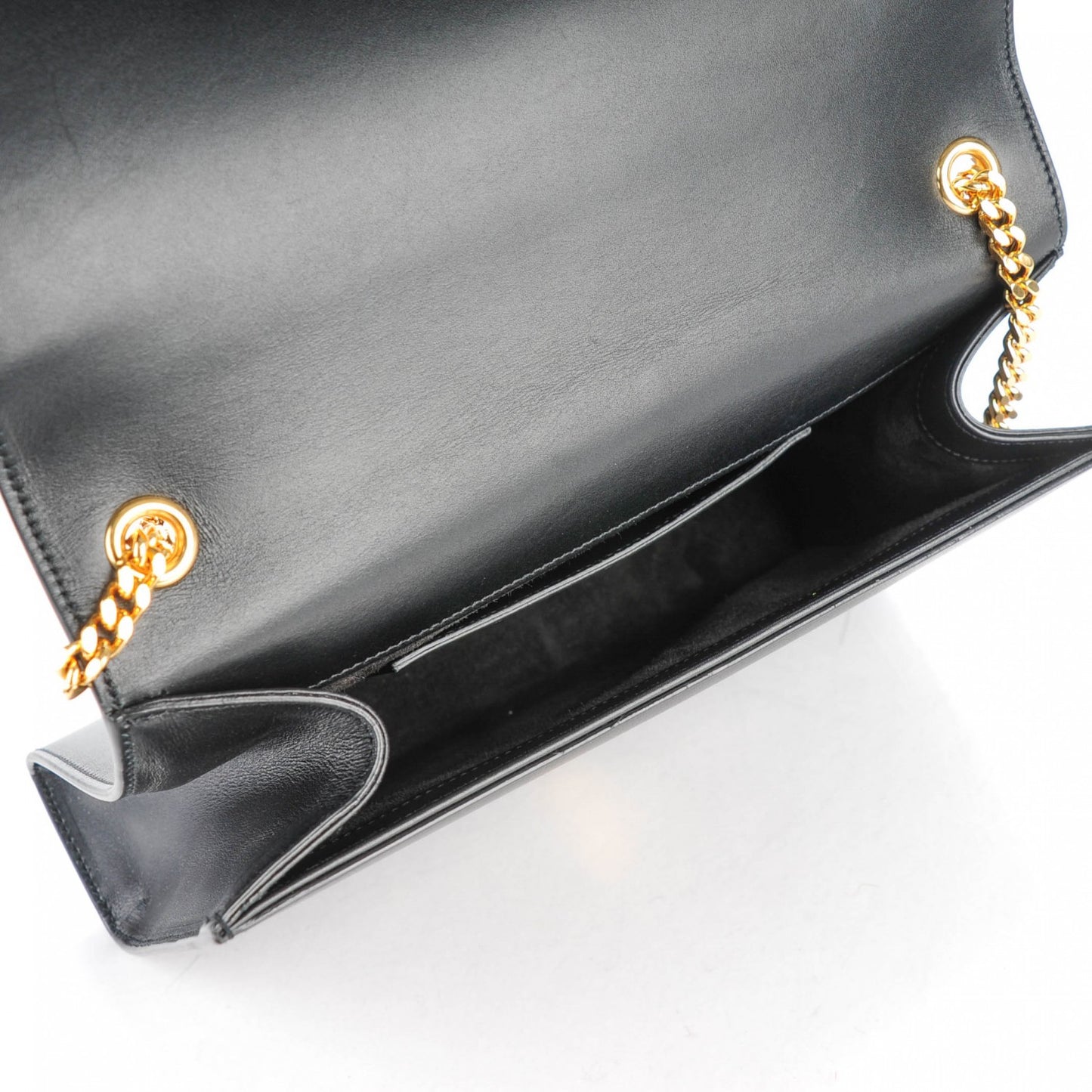 Smooth Calfskin Medium Classic Monogram Kate Tassel Satchel Black