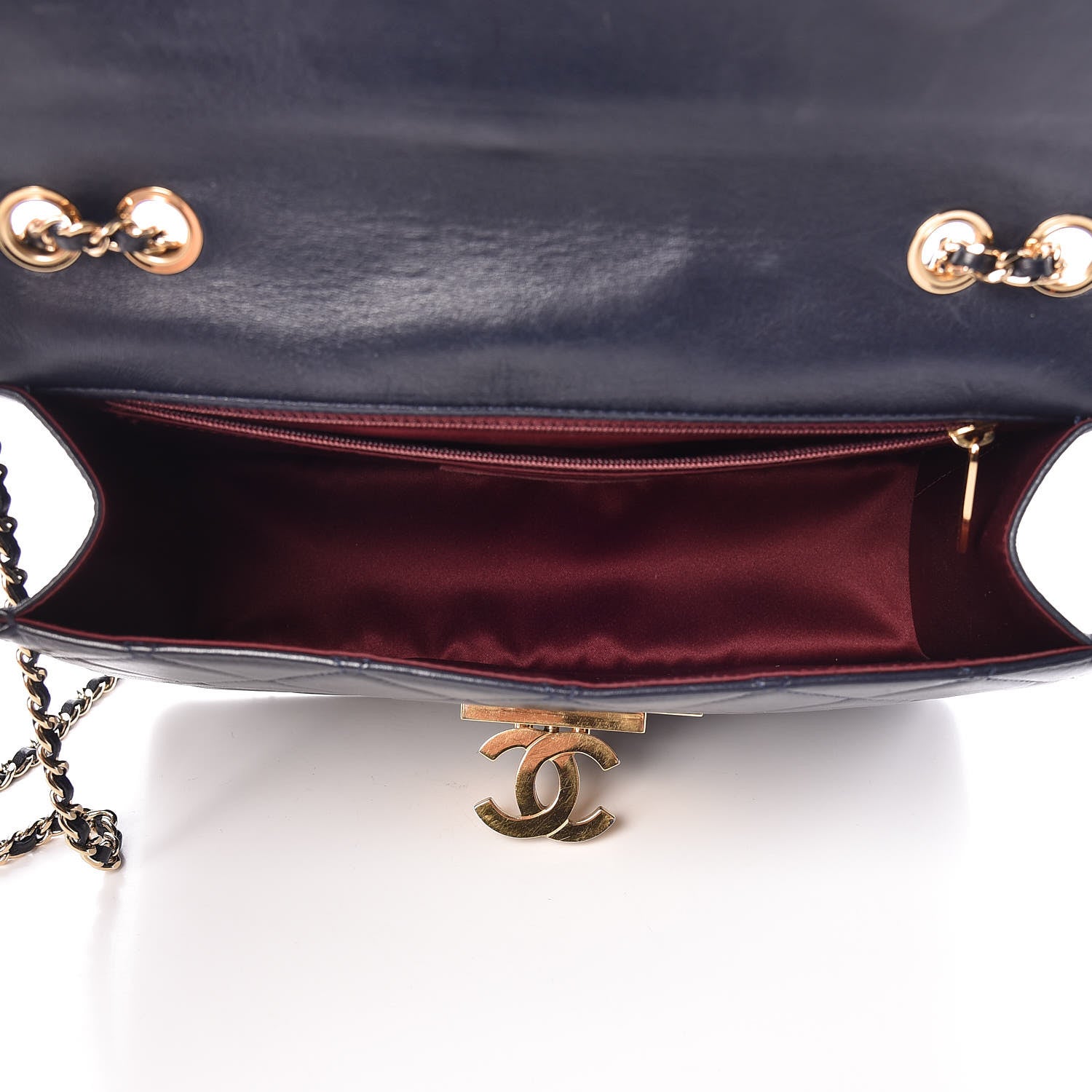 Chanel Lambskin Quilted Medium Golden Class Flap Marine 5 of 16