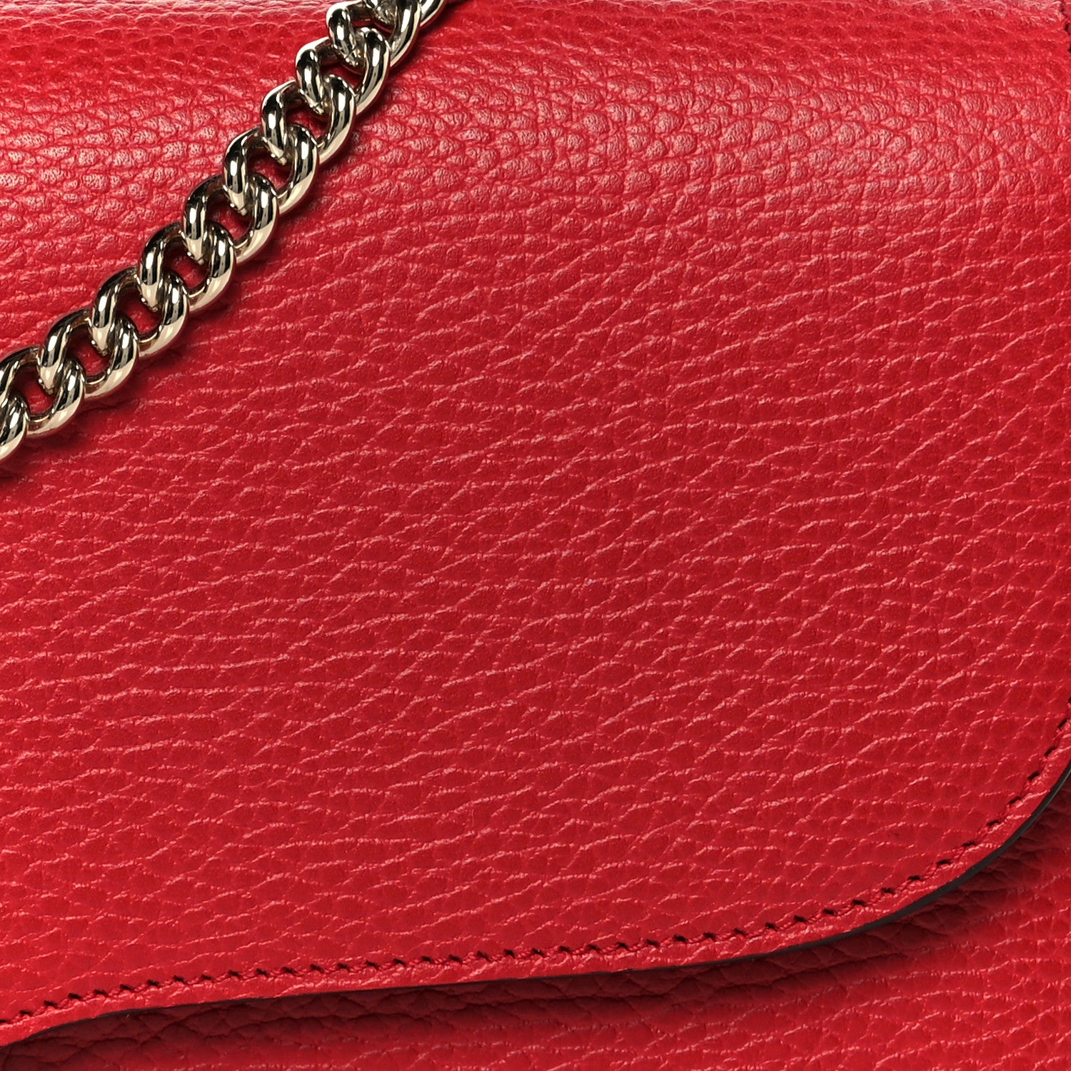 Gucci Dollar Calfskin Interlocking G Shoulder Bag Red 9 of 11