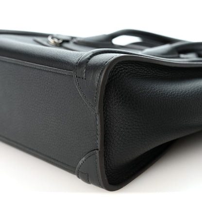 Celine Drummed Calfskin Nano Luggage Black 9 of 10