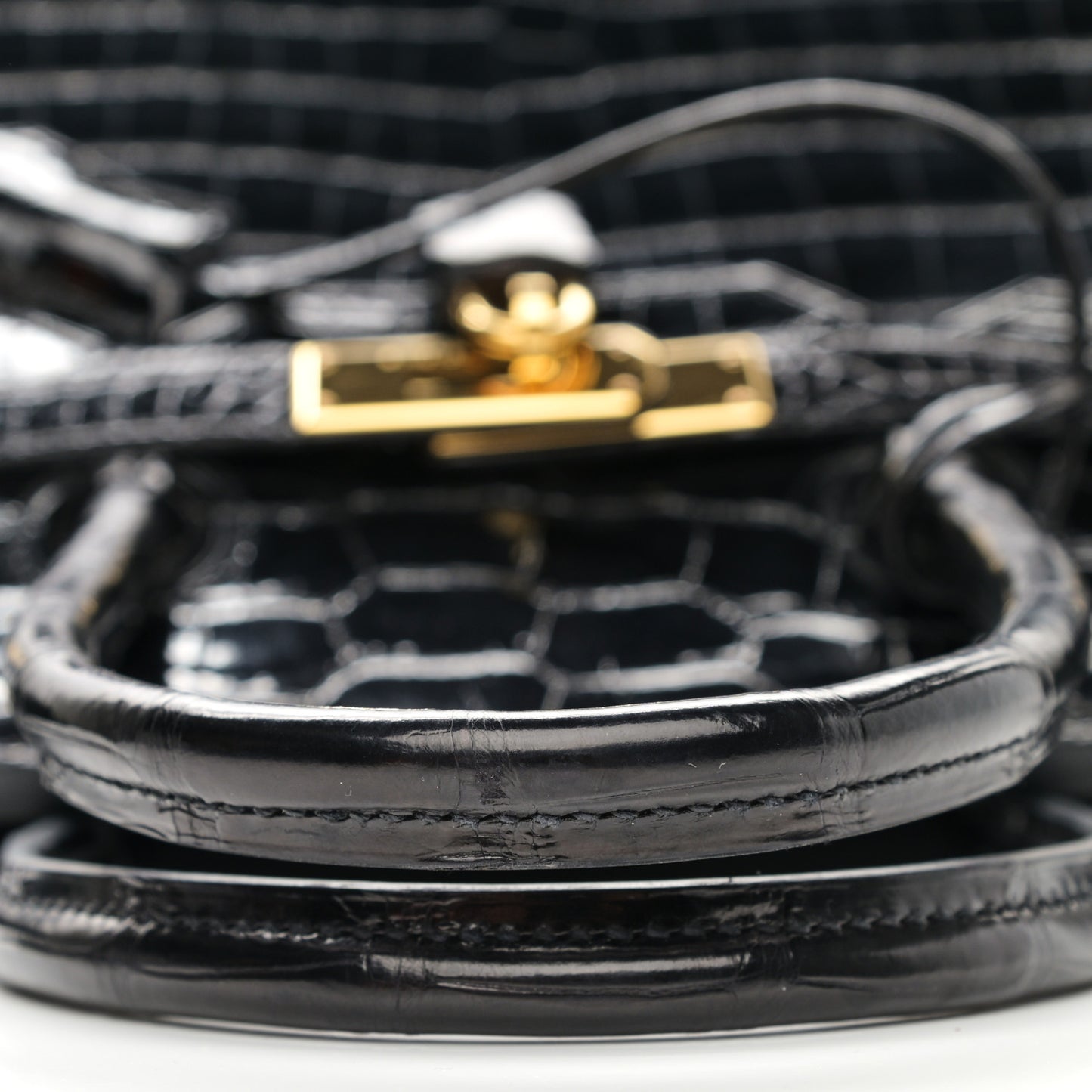 Shiny Porosus Crocodile Birkin 35 Black