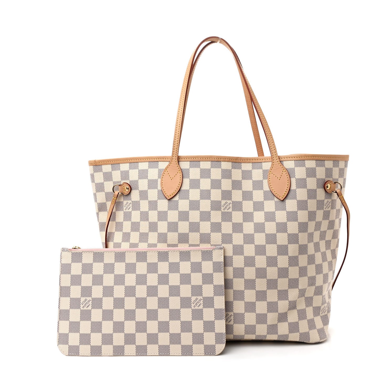 Damier Azur Neo Neverfull MM Rose Ballerine