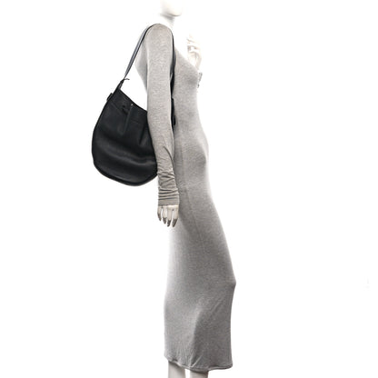 The Row Grained Calfskin Drawstring Pouch Black 2 of 9