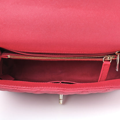 Chanel Caviar Quilted Small Coco Handle Flap Fuchsia 4 of 9