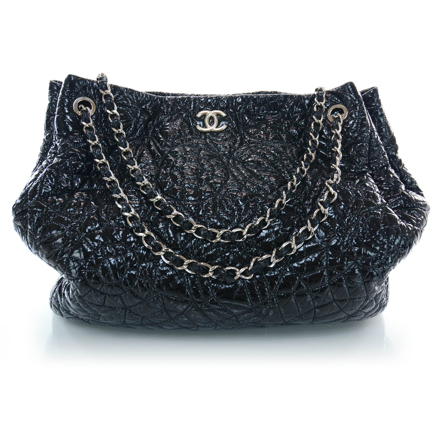 Chanel Vinyl Graphic Edge Tote Black 1 of 9