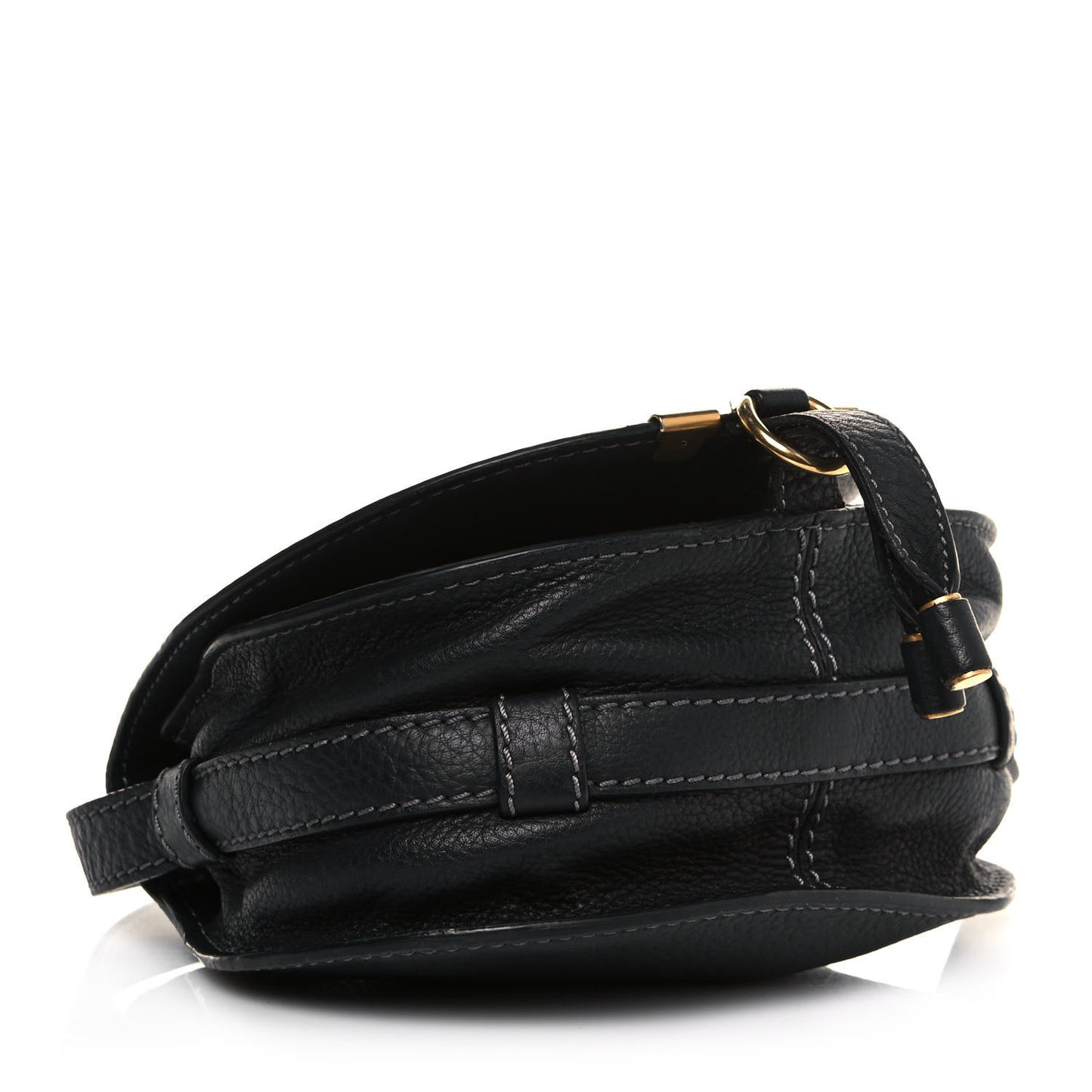 Calfskin Mini Marcie Round Crossbody Bag Black